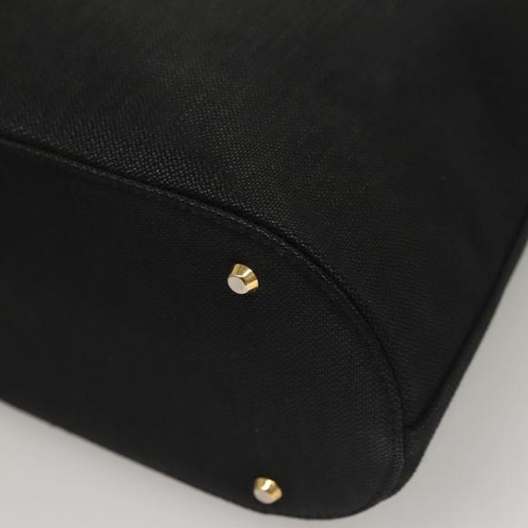 GIVENCHY Shoulder Bag Canvas Black Gold Auth yk19066